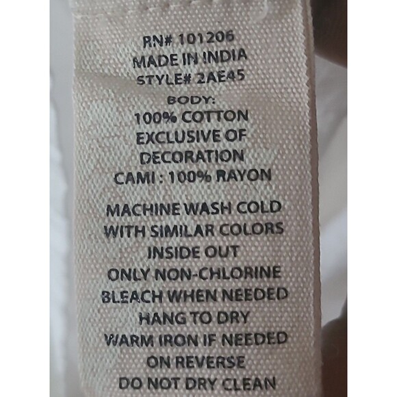 SOFT SURROUNDINGS Tunic Shirt Women L White Embroidered 3/4 Sleeve Boho Peasant - Picture 8 of 12